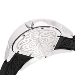 Pre Owned TechnoMarine Silver Diamond Stainless Steel Rubber Maori Women's Wristwatch 39 mm