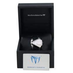 Pre Owned TechnoMarine Silver Diamond Stainless Steel Rubber Maori Women's Wristwatch 39 mm