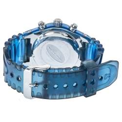 Pre Owned TechnoMarine Blue Stainless Steel & Rubber Diamonds YS12 Women's Wristwatch 42 mm