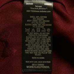 Pre Owned Ted Baker Burgundy Velvet Quilted Prindil Bomber Jacket M
