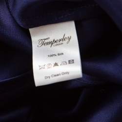 Pre Owned Temperley London Purple Satin Cutout Detail Belted Stockdale Jumpsuit M