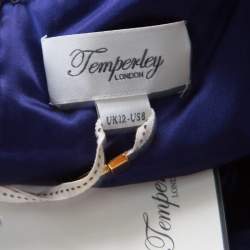 Pre Owned Temperley London Purple Satin Cutout Detail Belted Stockdale Jumpsuit M