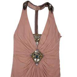 Pre Owned Temperley Vega Embellished Silk Chiffon Gown M