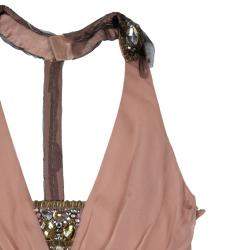 Pre Owned Temperley Vega Embellished Silk Chiffon Gown M
