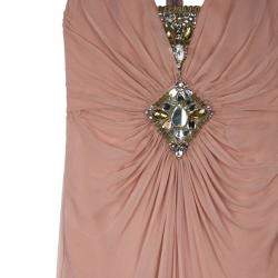 Pre Owned Temperley Vega Embellished Silk Chiffon Gown M
