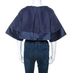Pre Owned Temperley Blue Cotton And Satin Trim Palais Bolero L