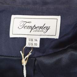 Pre Owned Temperley Blue Cotton And Satin Trim Palais Bolero L