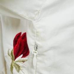 Temperley White Embroidered Cotton Tiered Midi Dress S