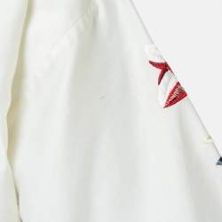 Temperley White Embroidered Cotton Tiered Midi Dress S