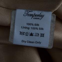 Pre Owned Temperley London Brown and Black Printed Silk Short Sleeve Dress M