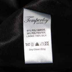 Pre Owned Temperley London Black and Pink Embossed Jacquard Mini Skirt S