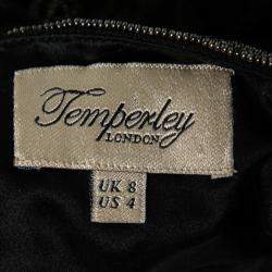 Pre Owned Temperley London Vintage Black Embroidered Beaded Tulle Strapless Dress S