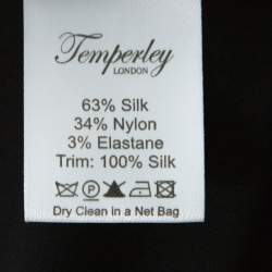 Temperley Black Silk Blend Embroidered Net Yoke Tunic S 
