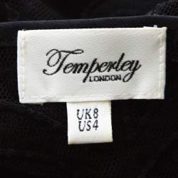 Temperley Black Silk Blend Embroidered Net Yoke Tunic S 