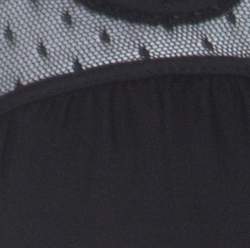 Temperley Black Silk Blend Embroidered Net Yoke Tunic S 