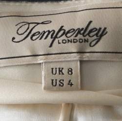 Temperley London Silver Metallic Silk Blend Pearl Maxi Skirt S