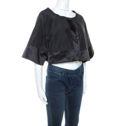 Pre Owned Temperley Black Cotton and Satin Trim Palais Bolero XXL