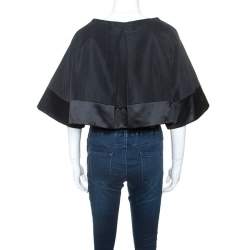 Pre Owned Temperley Black Cotton and Satin Trim Palais Bolero XXL