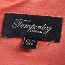 Temperley London Orange Crinkle Chiffon Evening Gown M