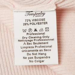 Pre Owned سترة تمبرلي لندن وردي مضلع نسيج يدوية رقبة مستديرة متوسطة الحجم