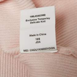 Pre Owned سترة تمبرلي لندن وردي مضلع نسيج يدوية رقبة مستديرة متوسطة الحجم