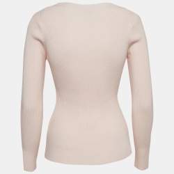 Pre Owned سترة تمبرلي لندن وردي مضلع نسيج يدوية رقبة مستديرة متوسطة الحجم