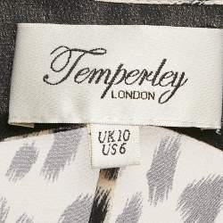 Temperley London Cream Animal Print Crepe Kaftan Dress M