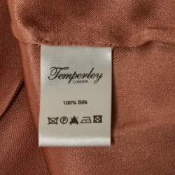 مملوكة مسبقًا Temperley London Rustic Pink Silk Draped V-Neck Sleeveless Gown S