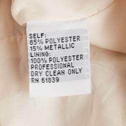 Teri Jon Light Beige Lurex Jacquard Off-Shoulder Gown M