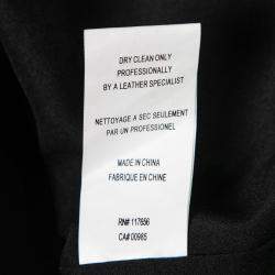 Thakoon Addition Black Leather Yoke and Jacquard Floral Pattern Skirt M 