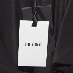 Pre Owned The Attico Metallic Silver Lamé Fan Detail Long Dress S