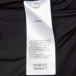 Pre Owned The Attico Metallic Silver Lamé Fan Detail Long Dress S