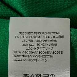 Pre Owned The Attico Green Satin Martellato Wide-Leg Pants M