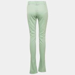 Pre Owned The Attico Green Wool Slit Detail Freja Skinny Pants M