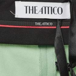 Pre Owned The Attico Green Wool Slit Detail Freja Skinny Pants M