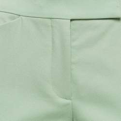 Pre Owned The Attico Green Wool Slit Detail Freja Skinny Pants M