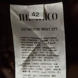 Pre Owned The Attico Green Wool Slit Detail Freja Skinny Pants M