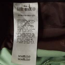 Pre Owned The Attico Green Wool Slit Detail Freja Skinny Pants M