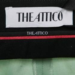 Pre Owned The Attico Green Wool Slit Detail Freja Skinny Pants M