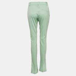 Pre Owned The Attico Green Wool Slit Detail Freja Skinny Pants M