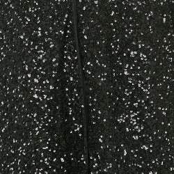 The Attico Black Sequin Button Front Asymmetric Cocktail Dress M