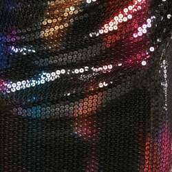 The Attico Multicolor Sequin Jersey Bow Detail Wrap Maxi Skirt XS