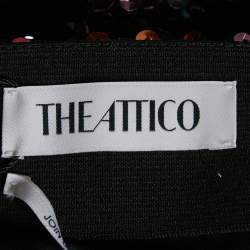 The Attico Multicolor Sequin Jersey Bow Detail Wrap Maxi Skirt XS