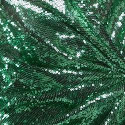 The Attico Green Sequin Ruffled Mini Wrap Dress M