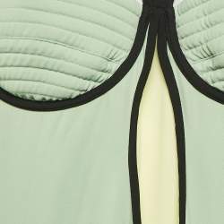 Pre Owned The Attico Green/Yellow Crepe Polly Strap Dress S