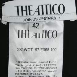 The Attico Black Sequin and Lace Thelma Crop Top M