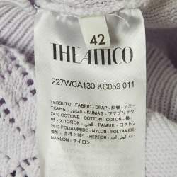 The Attico Lilac Purple Crochet Knit Long Sleeve Taylor Mini Dress M