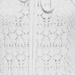 The Attico Lilac Purple Crochet Knit Long Sleeve Taylor Mini Dress M
