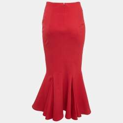 The Attico Red Jersey Flared Beath Midi Skirt M
