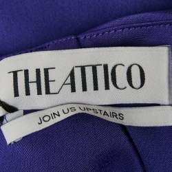 Pre Owned The Attico Vivid Violet Satin Melva Long Dress M